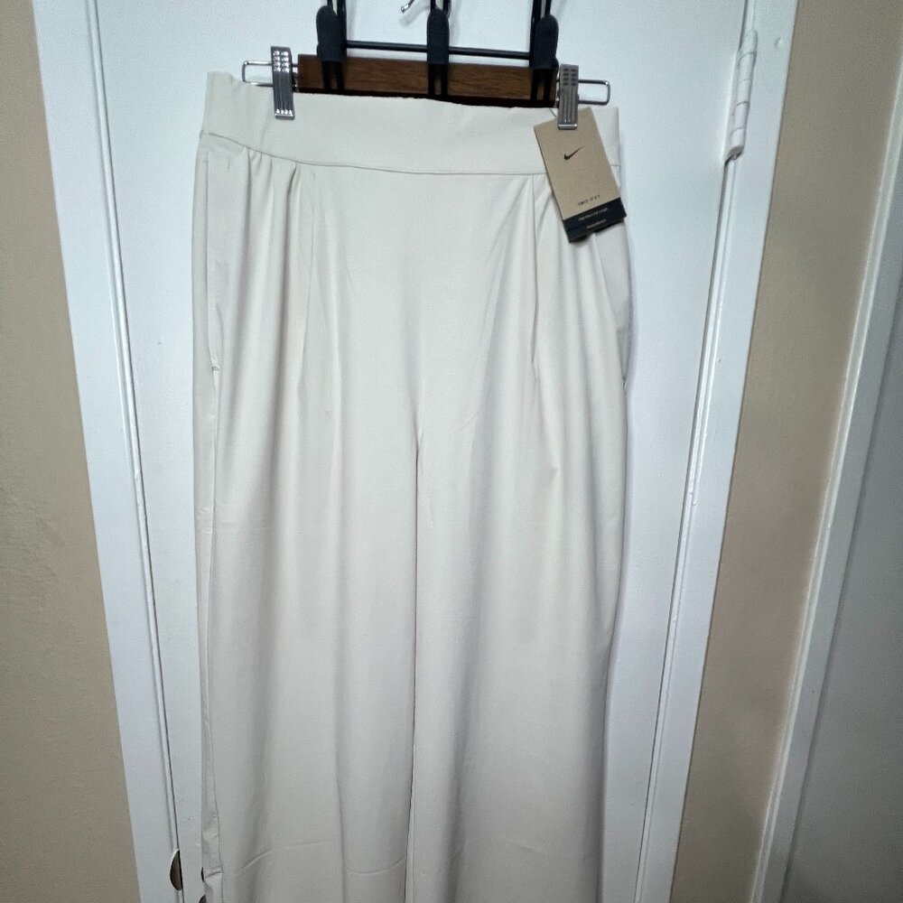 Nike Women's 24.7 PerfectStretch High-Waisted Wide Leg Pants MED Lt Orewood Brn - Picture 4 of 9